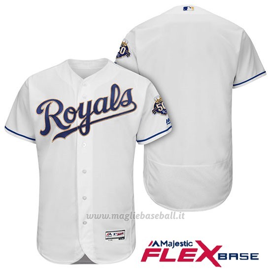 Maglia Baseball Uomo Kansas City Royals Bianco 50th Season Alterner Flex Base